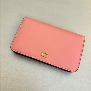 Coach Essential Slim Card Case in Colorblock Candy Pink/Multi NWOT